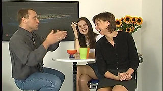 Teen and milf preparing for a rough fuck