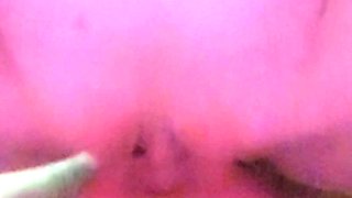 A young slut got a load of cum on her ass