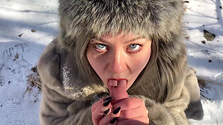 Vilu Vidish Is Sucking Dick in the Winter Forest