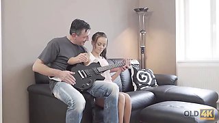 Old4k. adorable lady wasn't against porn with handsome old guitarist