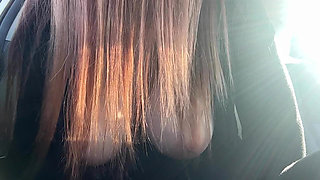 Italian Big Tits MILF Artemisia Love Hot Big Tits Close up Boobs Bouncing Play in the Car