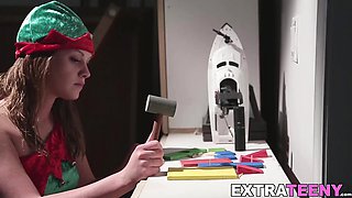 Petite brunette babe Lizzie Bell gets warm and sticky facial