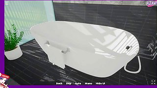 My stepmom NAKED in the BATHTUB at my own HOUSE. Too much soap and water, he asks me for help to rub. Mother in Lust Ep 4