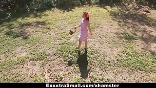 Exxxtrasmall - teenie hunts easter eggs to open up her legs