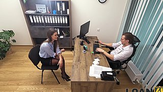 Olivia's juicy lips wrap around Stanley's thick cock in a steamy blowjob