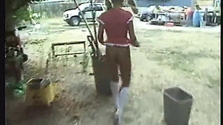 Mature Blonde MILF Flashes Hairy Pussy in Daring Outdoor Spots