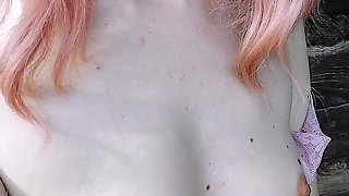 This Afternoon the Weather Was Really Nice, Perfect for Showing off My Tits Outside