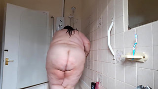 SSBBW Lady Brads shower & belly jiggles
