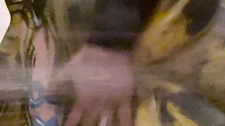 Amateur young brunette enjoys dildo on solo masturbation