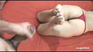 Hot MILF in Sexy Footjob POV