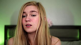 Sexy teen stripping panties and masturbating