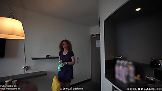 Perfect ass MILF French maid caught masturbating and anal fucked by hotel guest !!