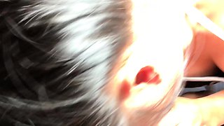 Huge cock Asian femboy blowjob in POV