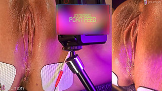 Extreme Close Up: Pussy Bulges and Pulses Watching VR - High-Speed #5