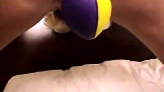 Busty amateur babe stretches her tight pussy with a sex toy