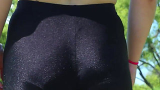136- My Butt in Black Shiny Leggings Will Entice You, and You'll Follow Me to the Ends of the Earth!) *60fps
