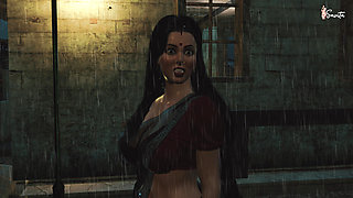 Sexy Desi Widow Meena Fucked by Her Neighbor in the Rain