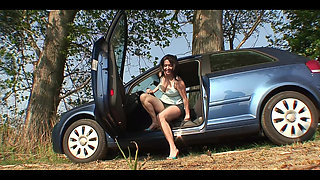 Hot Wheels Sunday Road Trip, Driving Back From a Video Shoot by the Lake We Decided to Pull Over for a Roadside Blowjob and Cum Facial Quickie