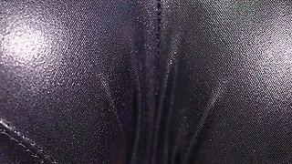 Perfect Ass and Cameltoe. Leather Shorts