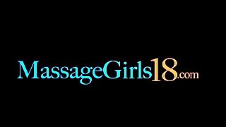 Blonde teen climaxes fingering