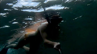 Snorkel Slut: Tight Bikini, Dive Mask & Underwater Fin Tease