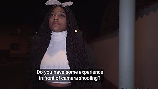 Public Agent: Big Brazilian Portuguese Tits And Ass of Hot Ebony Vicky Menage