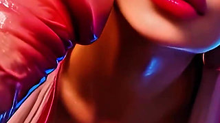 Asian - Thick Koreans - Titfuck & Blowjob Interracial Fucking - Animated Porn