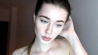 Russian Blonde Babe Masturbating her pussy on webcam