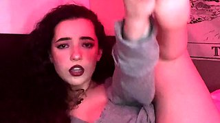 Chubby busty brunette in hot foot fetish