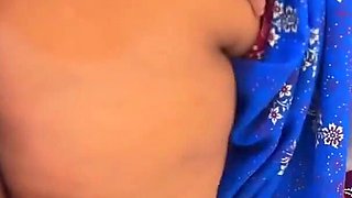 Tamil Aunty Without Blouse with Big Ass, When Washing Blouse Panty Then She Sucked My Cock and Fucked Me