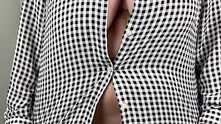 Mature British Granny Plays with Vibrator in Tan Pantyhose - Big Natural Tits & Foot Fetish Homemade