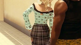 Gamer Boy. Girl Swallows Big Black Cock in the Toilet While Her Boyfriend Waits Outside Playing Console. Emptie41