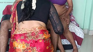 Hot Indian Married Couple Threesome with Mallu Aunty - Rough Sex & Pussy Licking