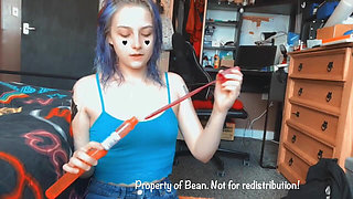 Cute Bean Blows Bubbles