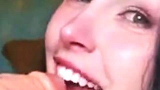 Amateur Girl Sucks Dildo with Homemade Passion