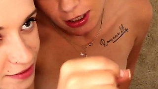 Kristy May and Anna Mae Double Blowjob