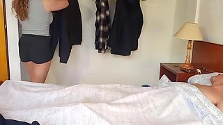 Stepmom Handjob For Step Son - Homemade Latina Wife Helps Him Out