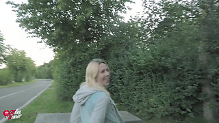 Blonde Angel Quickly Fucked in Public the Parking Lot!!