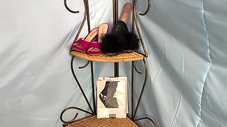 Mrs Mature Feet Red Bra & Panties 436