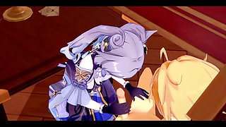 Genshin Impact Hentai - Aether X Ganyu Handjoob and Fucked - Japanese Asian Manga Anime Game Porn