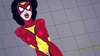 Spider-Woman & She-Venom Lesbian Rimming - HoaXxx Amateur Hentai Marvel Cartoon Sex