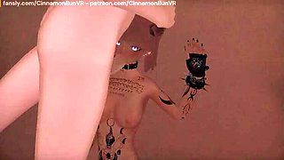VR Blowjob - Submissive Girl Takes Rough Deep Throat in Hentai