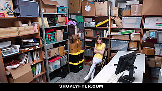 Tiny teen caught sneaking and stealing gets banged