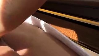 Public Balcony Sex with Creampie for Big Ass