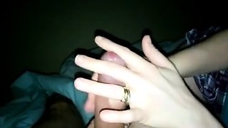 British Amateur Girl Gives an Expert Handjob POV-Style