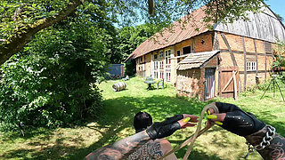 POV - Predicament - Endurance - Bound in Rough Predicament-suspended by Wrists-strapado 243