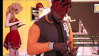 Uncensored ecchi with a young brunette and small tits in cartoon porn