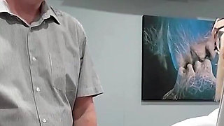 Office Slut Persuades Boss to Watch Her Wank