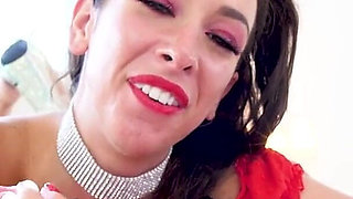 Jackie Ohh deepthroat throat fuck blowjob and cum swallow
