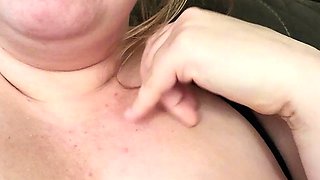Cute blonde with big boobs solo